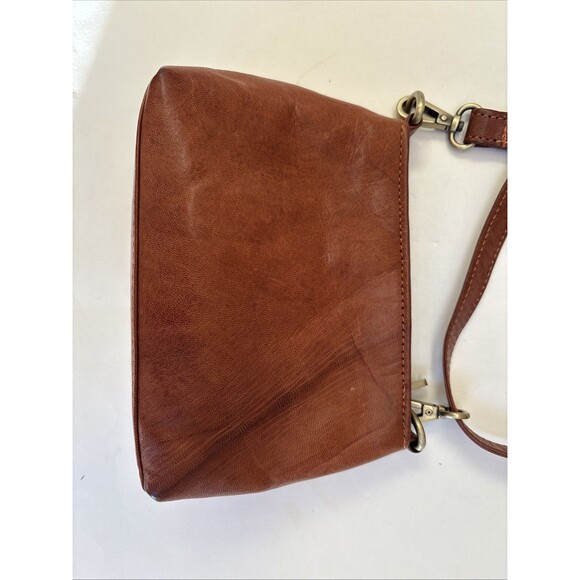 Berliner Bags 100% Goat Leather Brown Small Crossbody Utility Bag - Picture 4 of 9